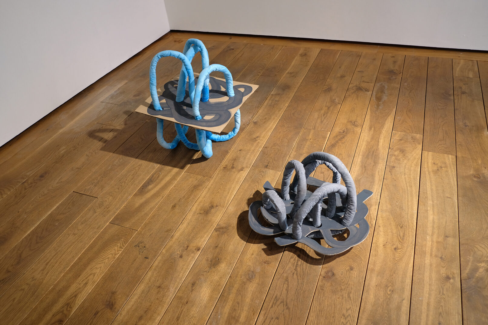 Eleanor Bedlow loops soft sculpture blue grey