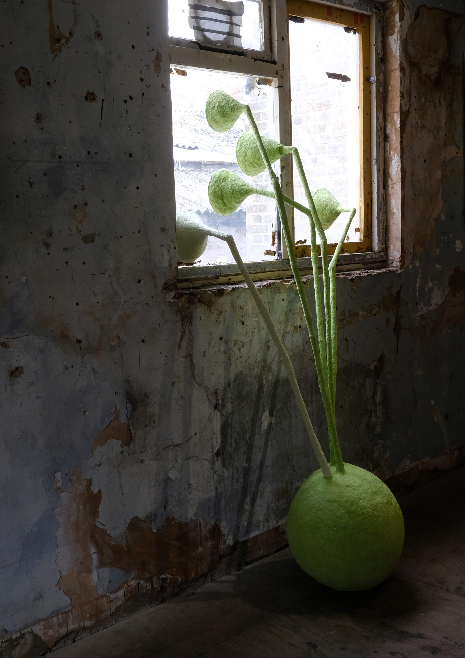 Eleanor Bedlow Sculpture Sucker paper pulp acrylic bamboo and plaster 73 x 84 x 163.5cm