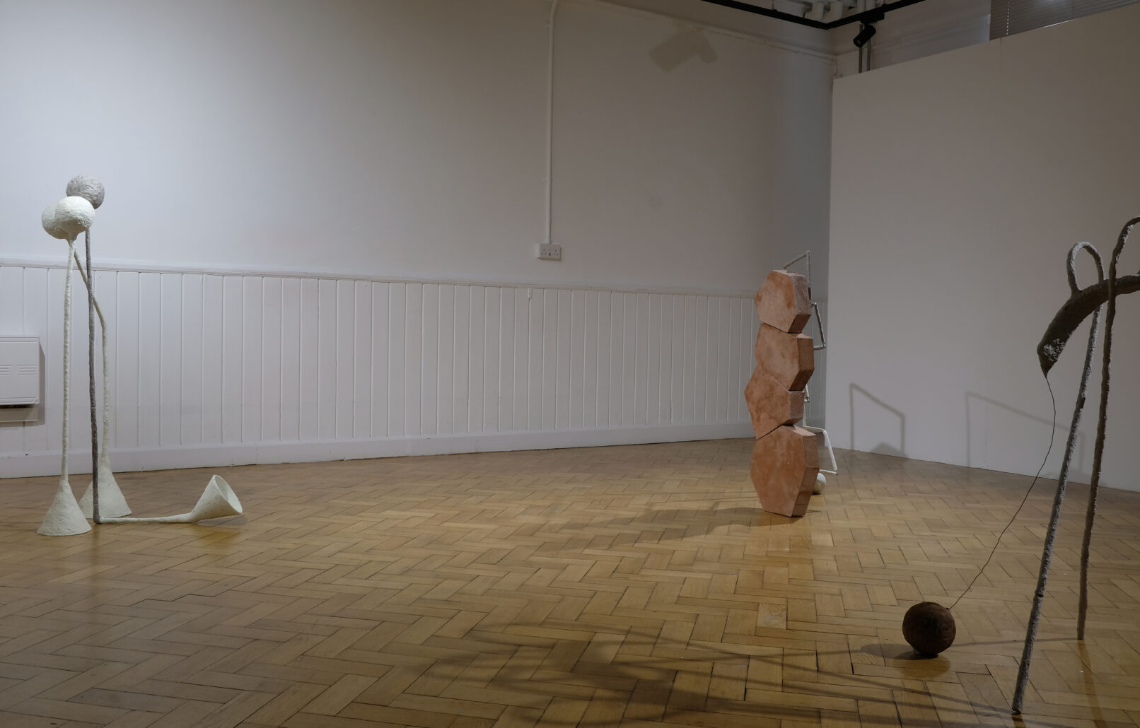 Eleanor Bedlow, Sculpture at Wrexham Insert Gallery, Paper Pulp, Steel, Cardboard, Lofi Materials, Plaster